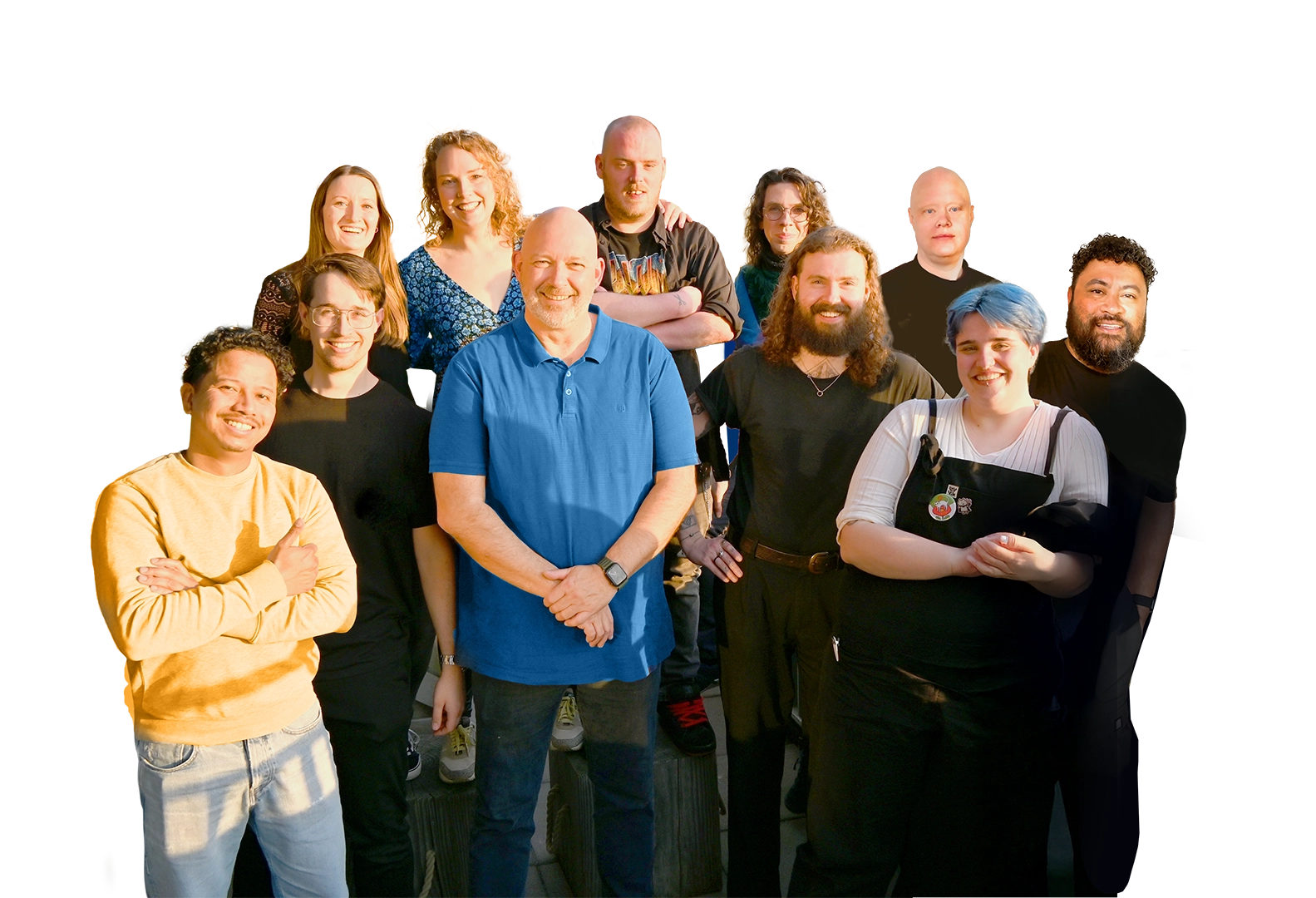 een groepsfoto van alle medewerkers bij spectrum multimedia & it